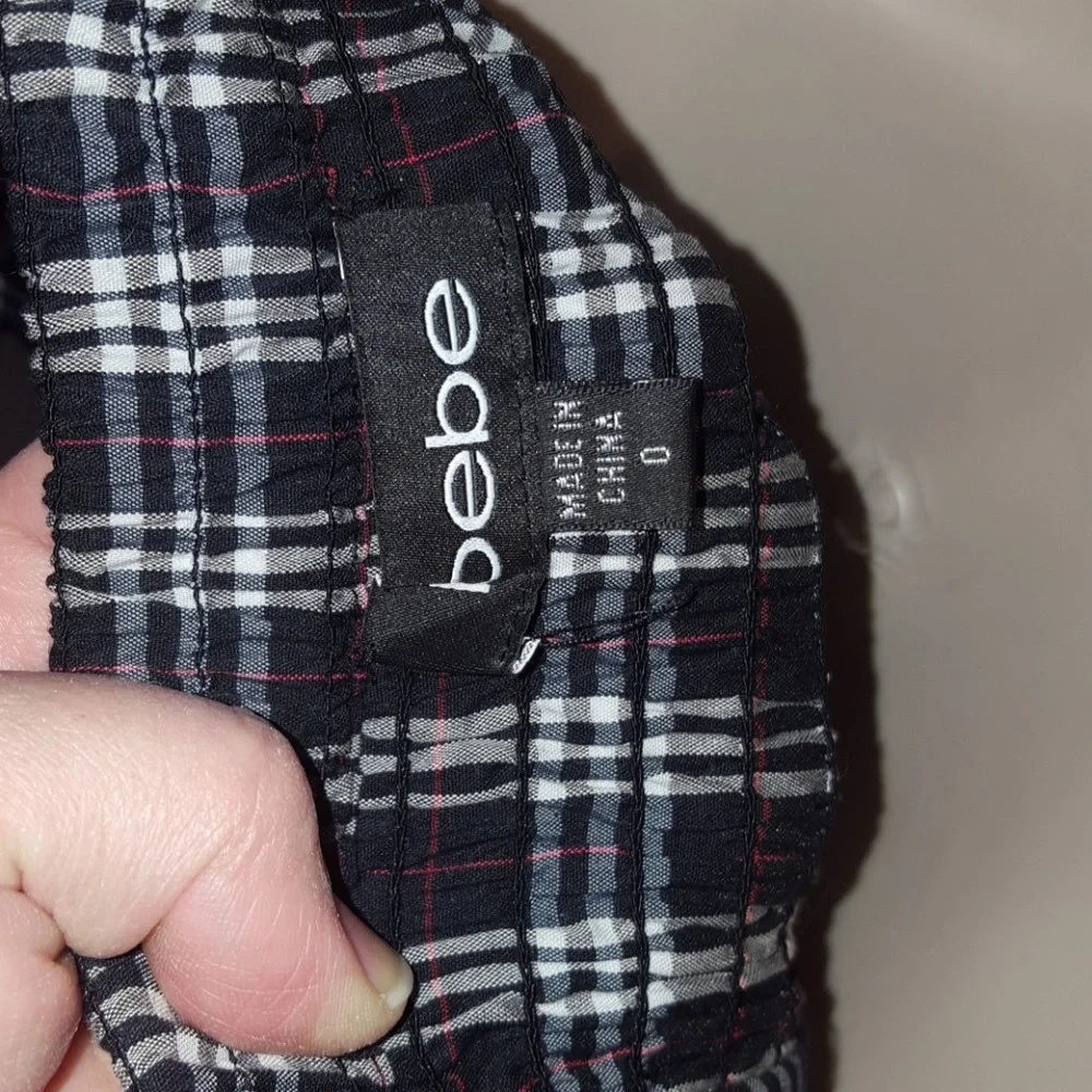 Bebe plaid rhinestone snap tube top size 0 - Picture 7 of 8